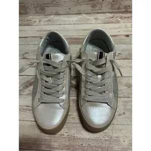 Shu Shop Paula Sneakers Women's Size 6.5 Ice Silver Rhinestone Bling Lace Up thumbnail 3