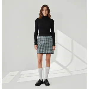 Alexa Chung for Opening Ceremony Blue Black Orange Geometric Print Mini Skirt thumbnail 14