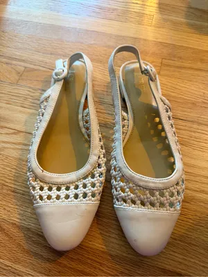 J. Crew Woven Slingback Flats in Dusty Ivory- 7.5 thumbnail 3