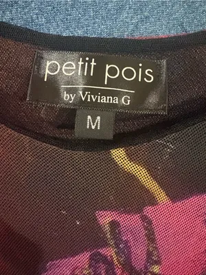 Petit Pois by Viviana G multicolor mesh top sz M Y2K whimsigoth art to wear thumbnail 3
