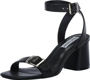 Steve Madden Women's Mindi Black Leather Sandals with Buckle Size 6.5 thumbnail 1