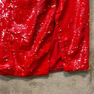 H:OURS X Revolve Cesca Midi Dress in Red Gaga Size‎ Large Sequins Romantic Sexy thumbnail 5