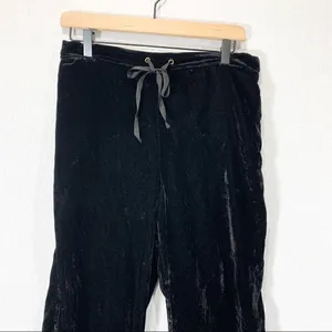 Sam Edelman Black Velvet Lounge Pants Size Small Comfy Loungewear thumbnail 3