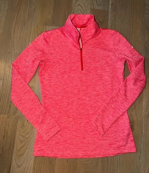 Women’s Nike Golf Pink Dry Fit Half-Zip Pullover sz Medium thumbholes thumbnail 1