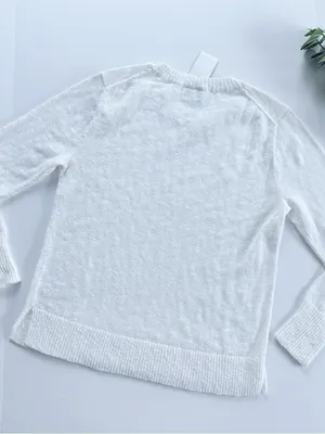 NEW J.Crew Factory White Gauzey Sweater Top thumbnail 6