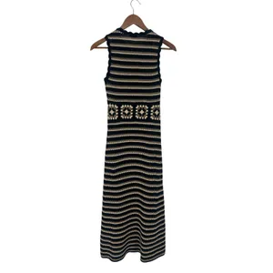 Rails Coco Crochet Knit Midi Dress Black Cream Brown‎ XS thumbnail 9
