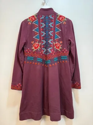 Johnny Was Gypsy, Folk art, Wearable Art, Goblincore, Y2K fashion, Artisan, Jacket Dress thumbnail 7