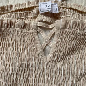Sage The Label Off The Shoulder Pinstripe Jumpsuit thumbnail 8