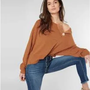 Free People We The Free Asymmetrical Button Henley Forget Me Top Small 796 thumbnail 2