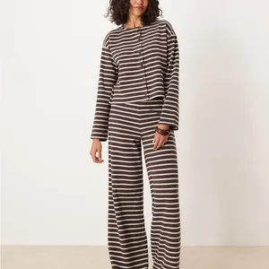 ASOS Striped Brown Button-Up Women's Top thumbnail 3