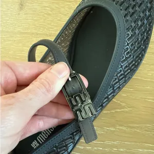 Melissa Harper Jelly Mary Jane Flats Size US6 Dark Grayish Black thumbnail 7