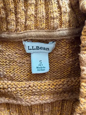 L.L. Bean Women's Crewneck Sweater in Amber Brown / Yellow thumbnail 3