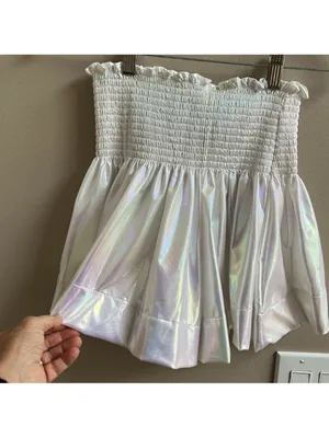 Queen of Sparkles Swing womens shorts in Iridescent White XS thumbnail 6
