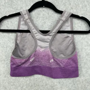 Victoria's Secret PINK Size L Sports Bra Purple Ombre Logo Racerback Seamless thumbnail 10