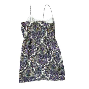 J.Crew 100% silk paisley print slip dress purple multi Coquette Fairy SIZE 2 thumbnail 3