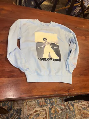 HARRY STYLES Love on Tour 2021 Sweatshirt in Light Blue / Green Size Medium thumbnail 9