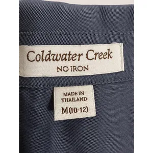 Coldwater Creek No Iron Blue Gray Cotton Button Front Shirt Blouse Womens Medium thumbnail 5