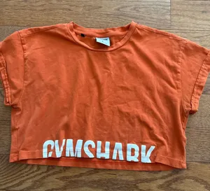 Gymshark Womens Small Orange Graphic Logo Short Sleeve Boxy‎ Crop Top T-Shirt thumbnail 1