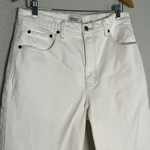 Abercrombie & Fitch The 90s Straight Ultra High Rise Jeans Size 32 White Cream thumbnail 5