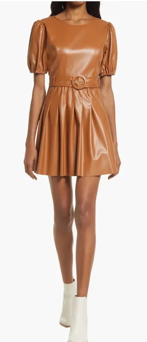 Lost + Wander Faux Leather Dress Size Medium NWT Set The Scene Mini Dress thumbnail 1