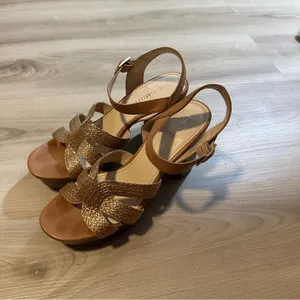 The Limited Platform Sandals Brown 8.5 M Womens Block Heel‎ Woven Ankle Strap thumbnail 11