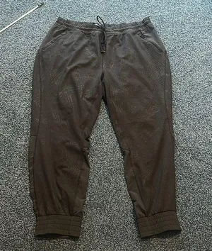 Athleta Black Joggers Pants XL elasticized waist and ankles pattern nwot thumbnail 1