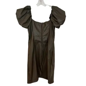 Miami‎ Francesca's Angela Vegan Leather Mini Dress Women's Small Olive Coquette thumbnail 12