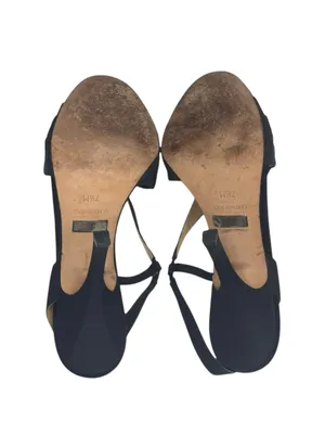 Badgley Mischka ⚘ Rosette Stiletto Heeled Sandals ⚘ Black ⚘ 8M ⚘ Cocktail Attire thumbnail 13