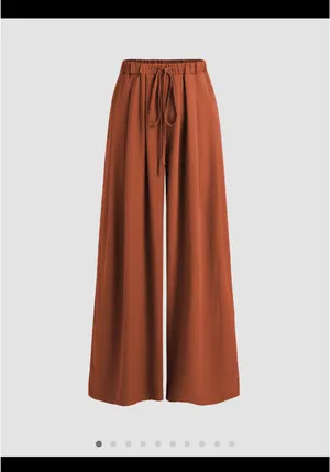 Orange Lightweight Flowy Pants thumbnail 2