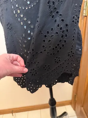 Ulla Johnson Black Eyelet Althea Cutwork Blouse 100% silk size 4 thumbnail 9