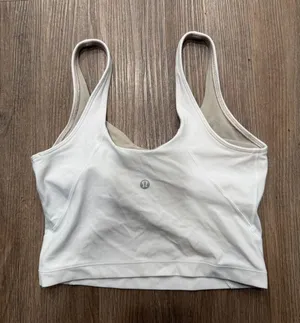 Lululemon Align Tank Top White Nulu Cropped Yoga Bra LW1CNBS Size 4 thumbnail 1