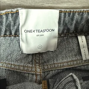 One teaspoon Jackson Mid Waist Wide Leg Denim Jeans - Charcoal Black 27 thumbnail 10
