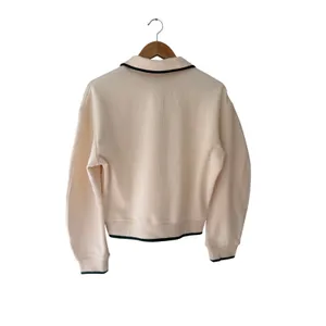 English Factory cream pullover sweater with a seriously cute preppy twist. thumbnail 4