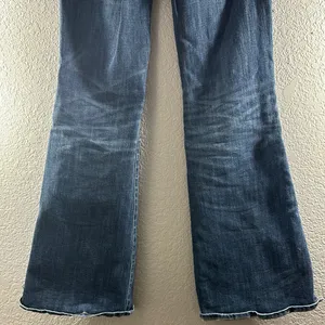 American Eagle Outfitters Super High Waisted Split Hem Flare & Wide Leg Jeans thumbnail 12