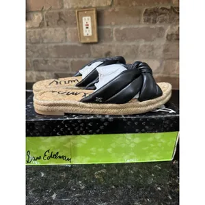 Sam‎ Edelman Abbene black leather slip-on espadrille sandals Size 7 thumbnail 3
