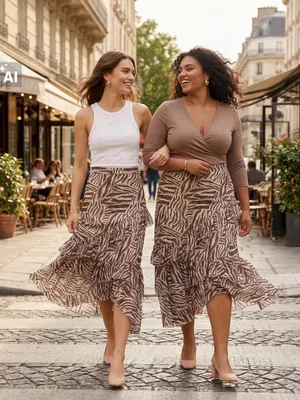 Sinsay Beige Zebra-Print Tiered Ruffle Asymmetrical Midi Lined Skirt Size XL thumbnail 2