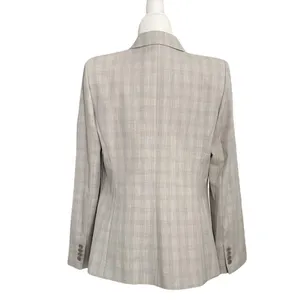 Elie Tahari Allegra Micro-Plaid One Button Jacket Blazer Gray Size 12 NWT thumbnail 6