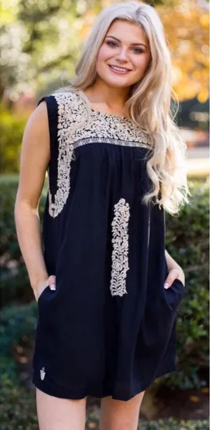 J Marie black‎ and gold shift dress size xs thumbnail 1