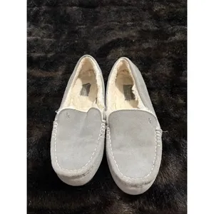 UGG Ansley Light Grey Suede Water Resistant Moccasin Slippers Womens 9 W thumbnail 2