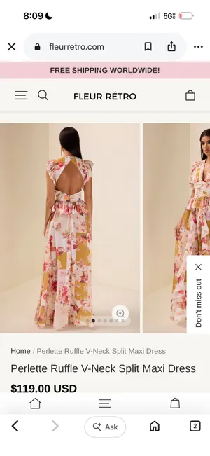 Floral maxi dress Pink thumbnail 6