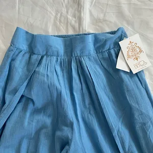 Becca Gauzy Smocked Waist Pants, Swim coverup, Coastline, Medium, NWT thumbnail 4