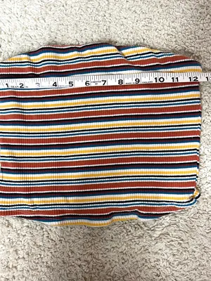 Garage Multicolor Striped Ribbed Top - Blue, Yellow, Red, White, Black thumbnail 4