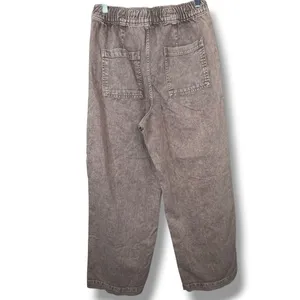 GAP Denim NWOT Mushroom Brown High Rise Pull-On Wide-Leg Utility Jeans Small thumbnail 7