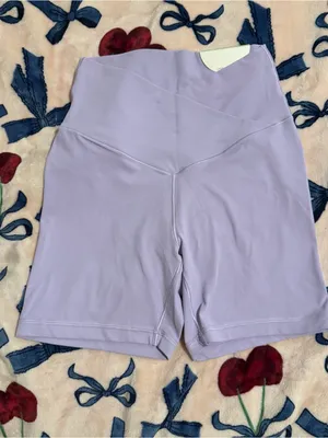 OFFLINE By Aerie Real Me Crossover High Waisted 5" Bike Short | Lavander thumbnail 2