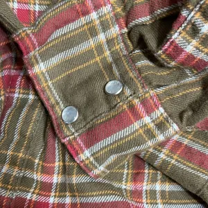 Women's Wrangler Khaki Green Plaid Pearl Snap Western Shirt Size S thumbnail 3