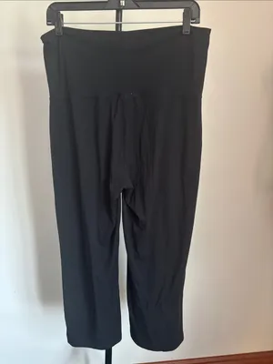 Old Navy Black Wide-Leg Fold-Over Waist Pants thumbnail 3
