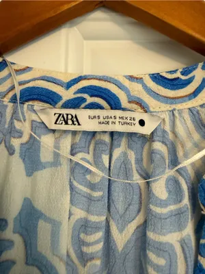 Zara Medallion Print Button Down Tunic Kaftan Midi Dress Size Small thumbnail 3