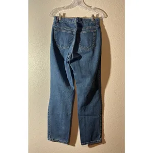 Lands' End Women's Size 6 Straight Leg Medium Wash Denim Blue Jeans thumbnail 2