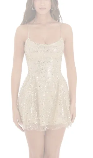Lucy in the Sky Sequin Mini Dress Gold thumbnail 1