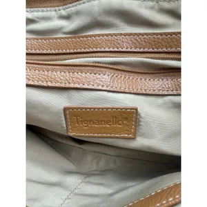 Tignanello Tan Pebbled Leather Shoulder Bag Buckle Detail Tote Cognac thumbnail 8